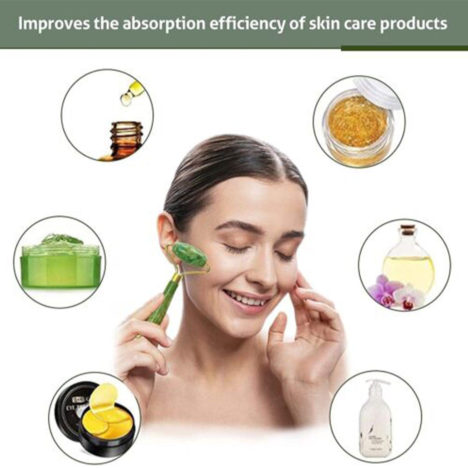 Face Massage Tool - Jade Roller Face Massager Gua sha Facial Beauty Eye Neck Body Anti Ageing Tools Personal Care - Tophatter Daily Deals