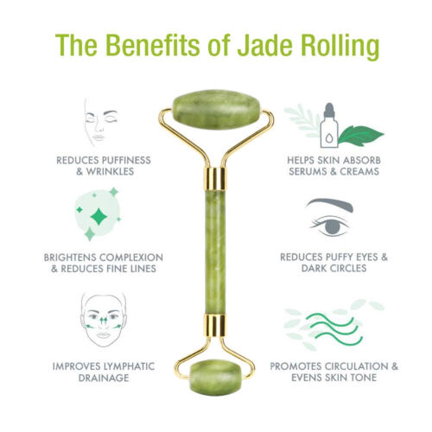 Face Massage Tool - Jade Roller Face Massager Gua sha Facial Beauty Eye Neck Body Anti Ageing Tools Personal Care - Tophatter Daily Deals