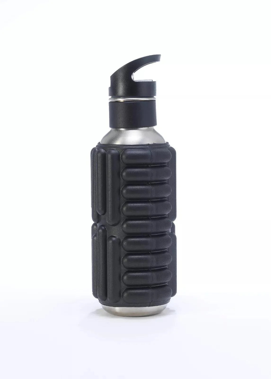 Foam Roller Water Bottle - 0.8L to 1.2L Sustainable Ecofriendly Flip Straw Roller Drink Bottle Black 0.8L Exercise & Fitness - Tophatter Daily Deals