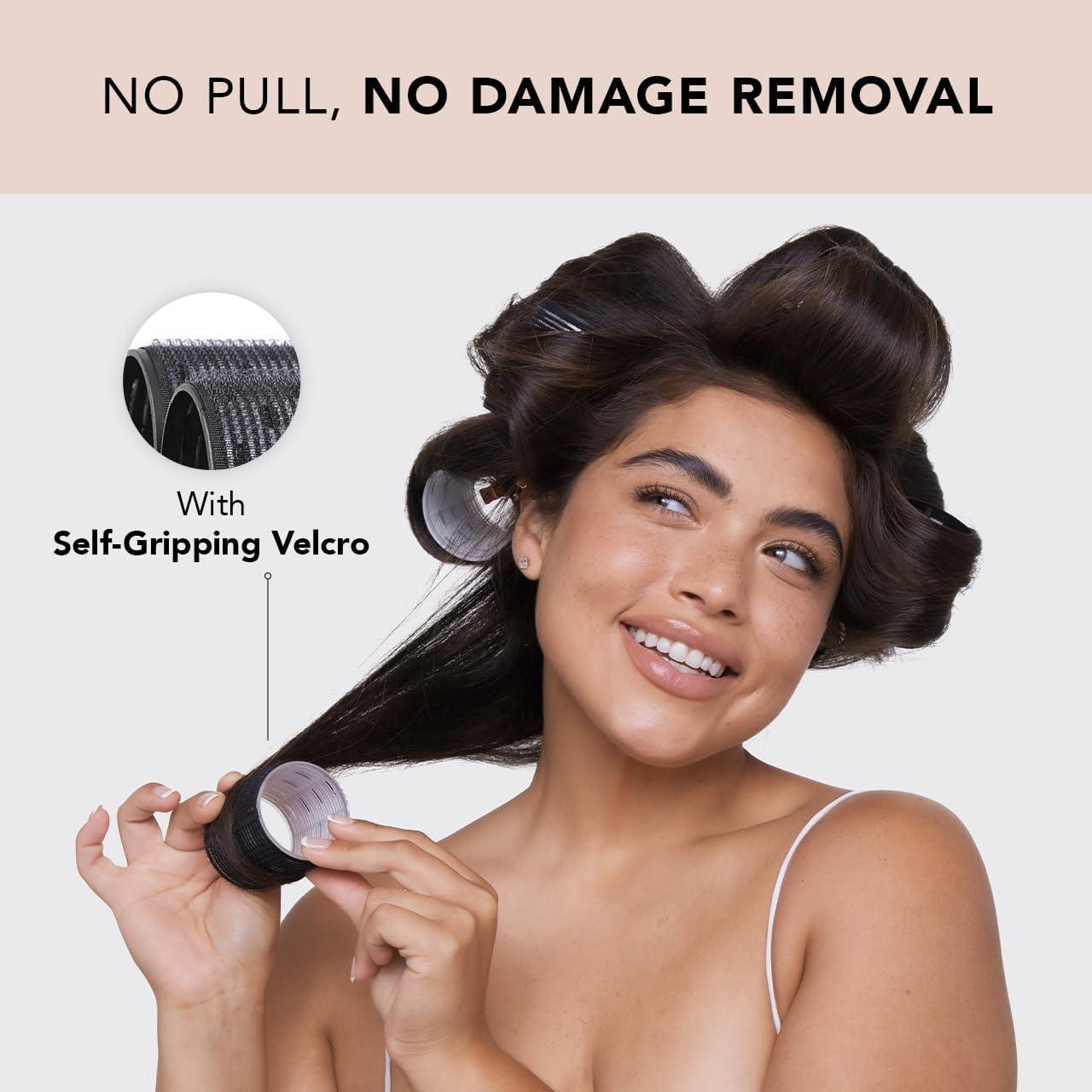 Self Grip Hair Rollers Set - 4-8 Hair Rollers Self Grip Large Set Heatless Bouncy Wave Curlers Cling Styling Hair Care - Tophatter Daily Deals