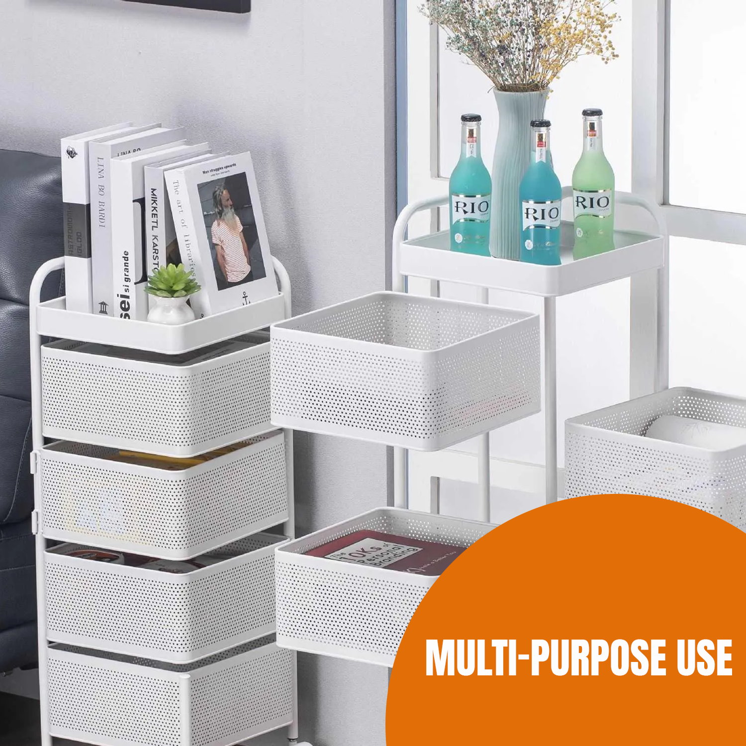 Vegetable Storage Rack – 6-Tier Metal Organizer Stand Shelf with Wheels for Kitchen or Pantry Kitchen - Tophatter Daily Deals