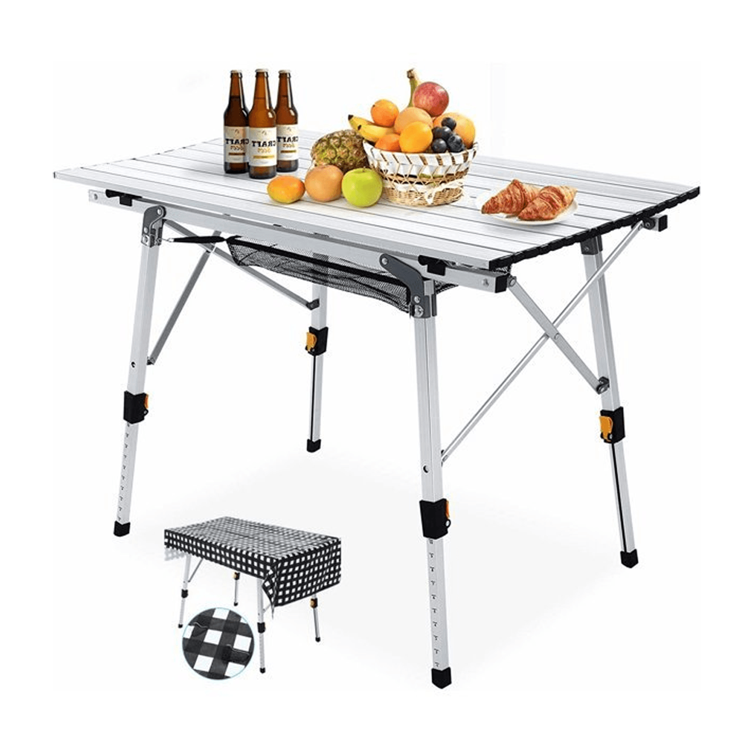 Rollup Camping Table – Adjustable Height Folding Picnic Table for Outdoor & Travel Home - Tophatter Daily Deals