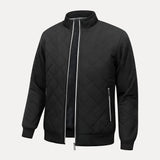 Lightweight Men's Quilted Jacket - Stand Collar, Insulated Black - Tophatter Daily Deals