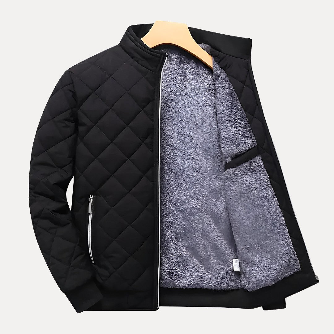 Lightweight Men's Quilted Jacket - Stand Collar, Insulated - Tophatter Daily Deals
