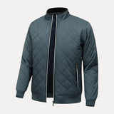 Lightweight Men's Quilted Jacket - Stand Collar, Insulated Gray - Tophatter Daily Deals