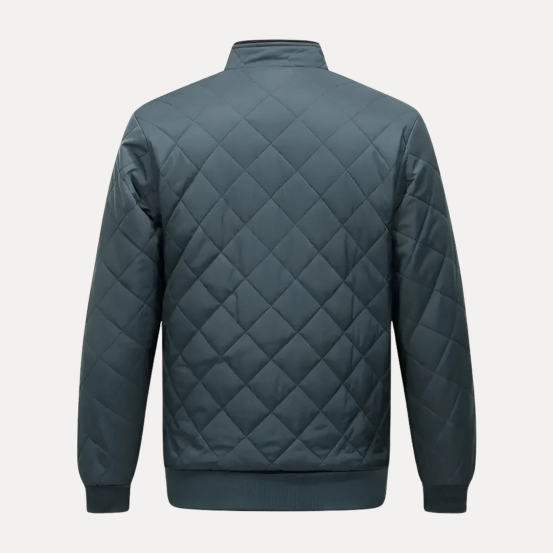 Lightweight Men's Quilted Jacket - Stand Collar, Insulated - Tophatter Daily Deals