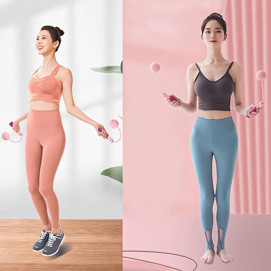 Ropeless Skipping Rope - Jump Rope, Adjustable Weighted Cordless Jump Rope for Men Women Kids Fitness - Tophatter Daily Deals