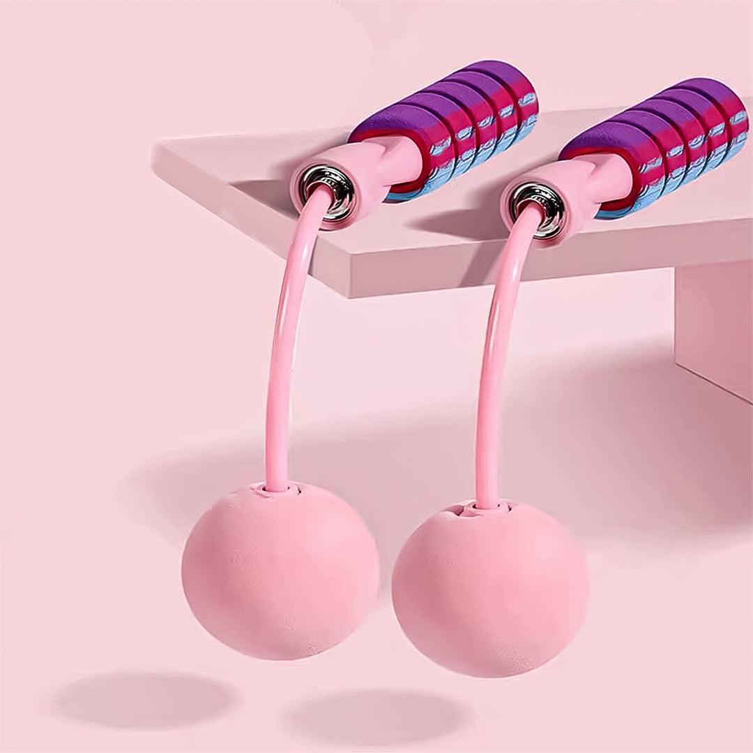 Ropeless Skipping Rope - Jump Rope, Adjustable Weighted Cordless Jump Rope for Men Women Kids Pink Fitness - Tophatter Daily Deals