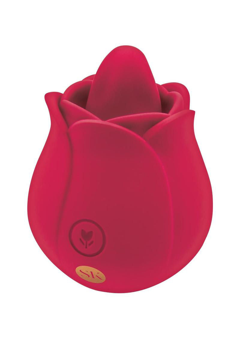 Rose Blossom Licker Tongue Vibrator with 10 Modes Red Silicone > Sex Toys For Ladies > Rose Stimulators - Tophatter Daily Deals