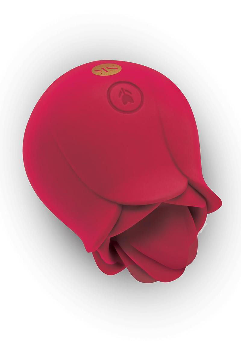 Rose Blossom Licker Tongue Vibrator with 10 Modes Red Silicone > Sex Toys For Ladies > Rose Stimulators - Tophatter Daily Deals