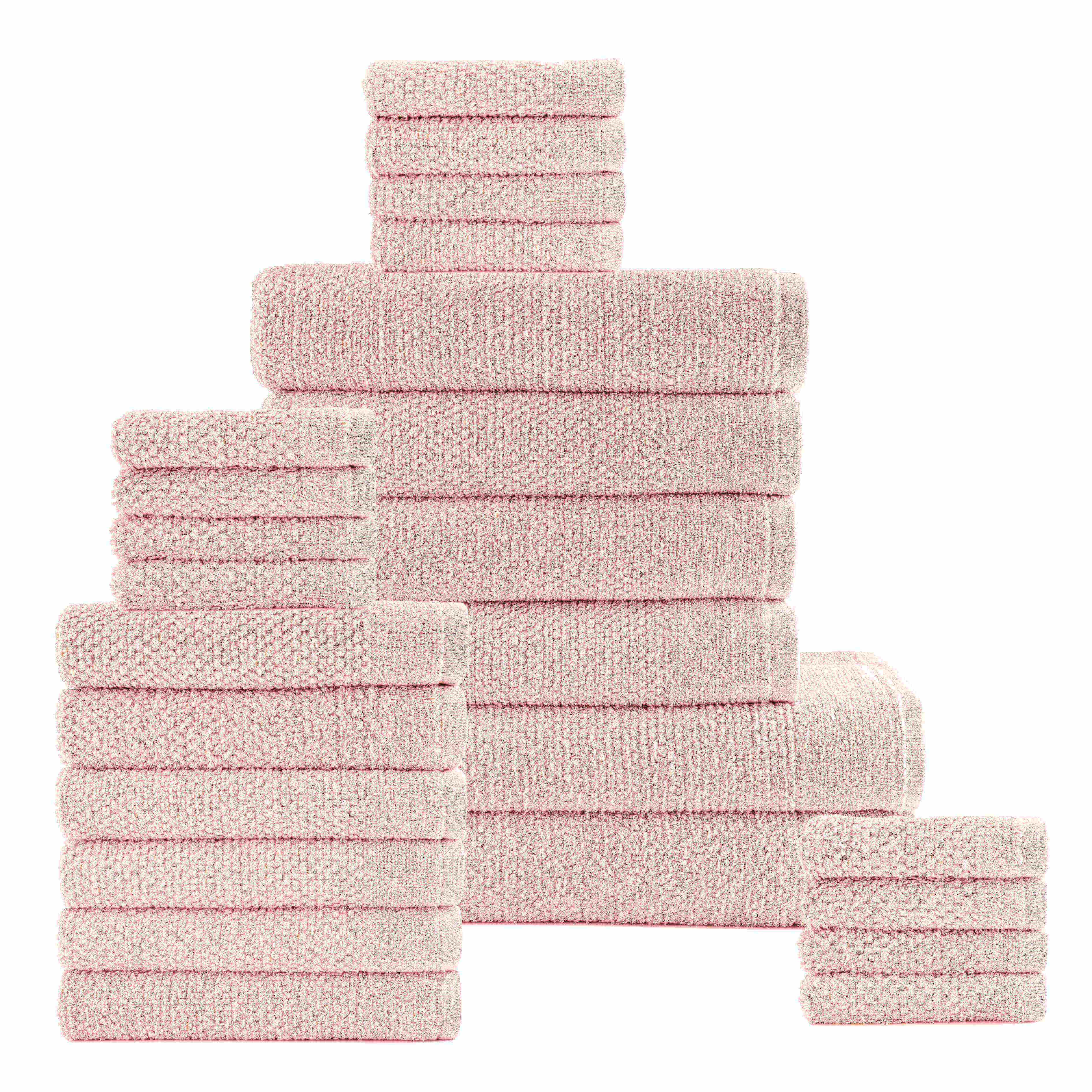 Dan River 24 Piece Popcorn Cotton Bath Towel Set Rose Bath Towel - Tophatter Daily Deals
