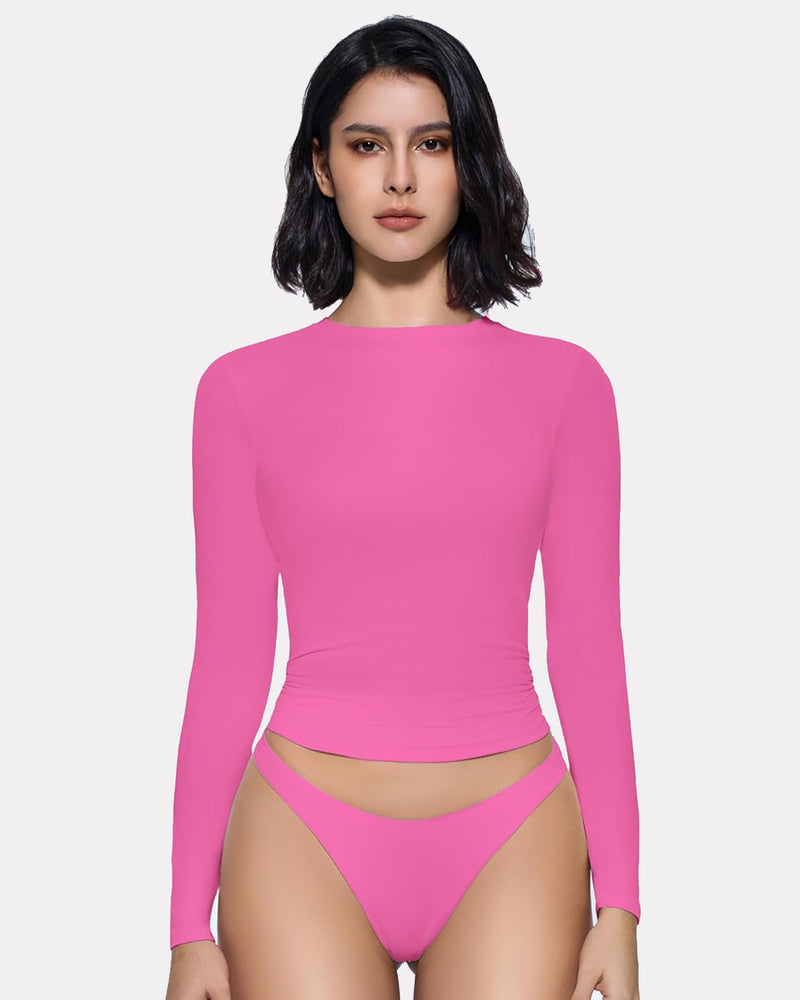 Double Lined Basic Y2K Top with Underwear Shaperwear-bodysuit - Tophatter Daily Deals