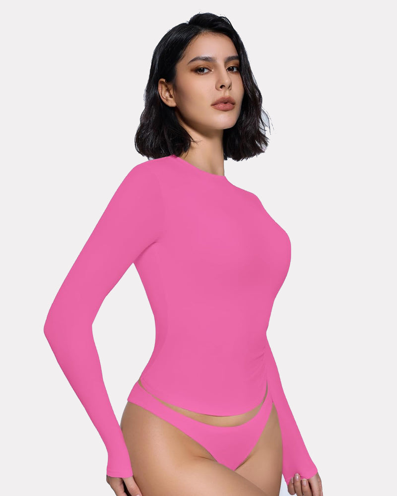 Double Lined Basic Y2K Top with Underwear Shaperwear-bodysuit - Tophatter Daily Deals
