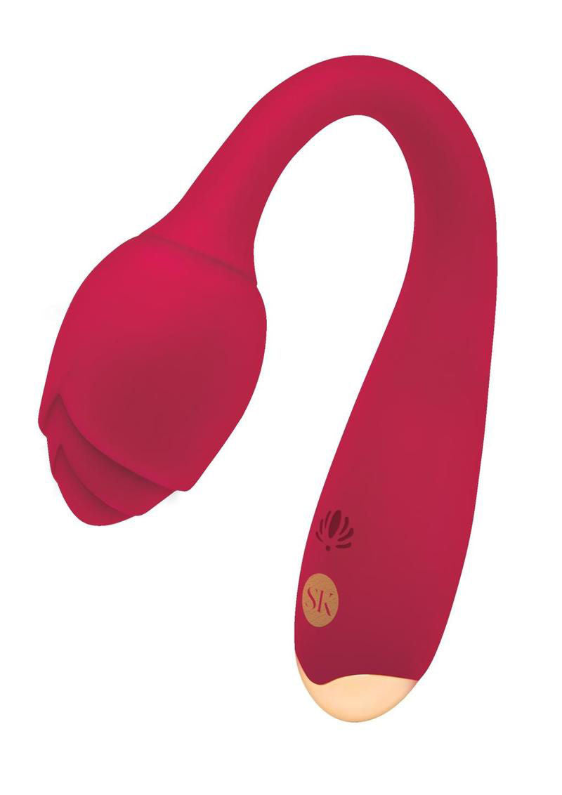 Rosegasm Long Stem Flexible G-Spot Vibrator with Rosebud Design in Red > Sex Toys For Ladies > Rose Stimulators - Tophatter Daily Deals