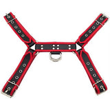 Rouge Front Harness Black with Red Piping PVC One Size Medium > Clothes > Mens Harnesses - Tophatter Daily Deals