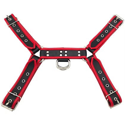 Rouge Front Harness Black with Red Piping PVC One Size Medium > Clothes > Mens Harnesses - Tophatter Daily Deals