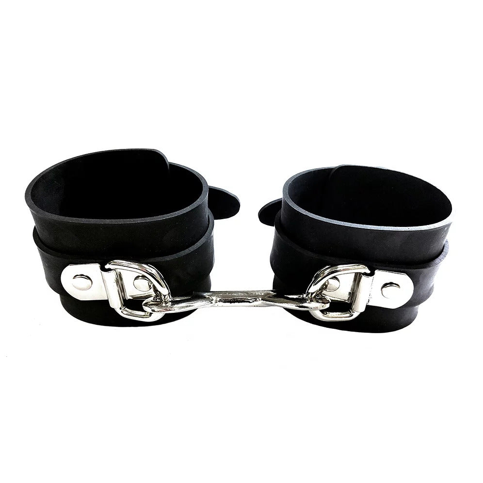 Rouge Garments Black Rubber Ankle Cuffs – Sleek Bondage Cuffs > Bondage Gear > Restraints - Tophatter Daily Deals