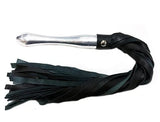 Rouge Leather Flogger with Aluminum Handle in Black > Bondage Gear > Whips & Floggers - Tophatter Daily Deals