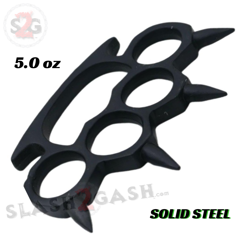Round Spiked Knuckle Duster Paperweight - Black Belt Buckle - Tophatter Daily Deals
