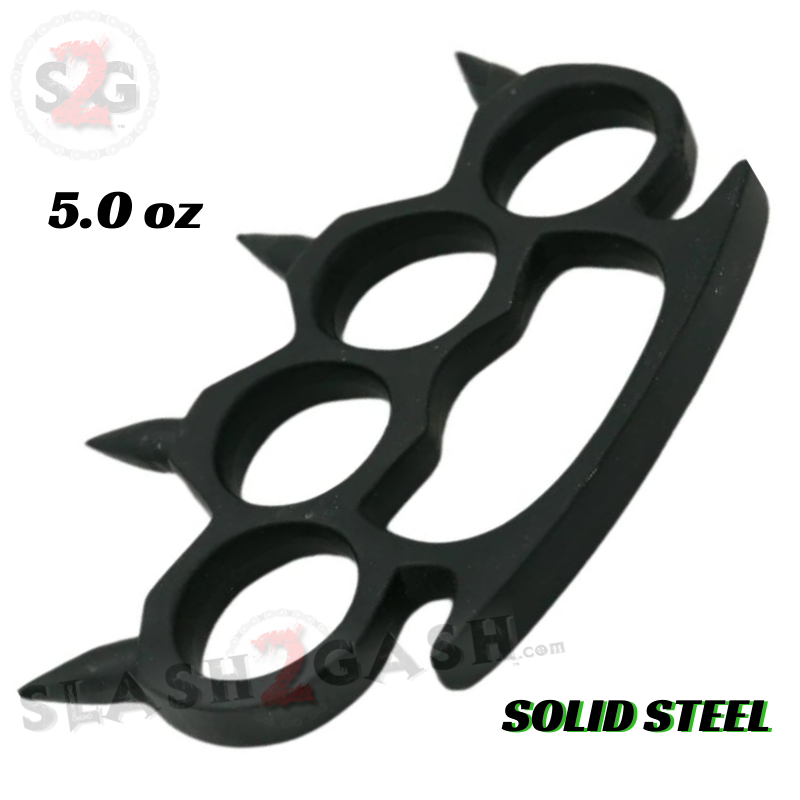 Round Spiked Knuckle Duster Paperweight - Black Belt Buckle - Tophatter Daily Deals