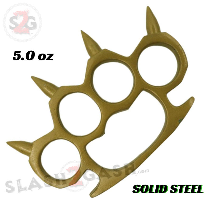 Round Spiked Knuckle Duster Paperweight - Gold Gold Belt Buckle - Tophatter Daily Deals