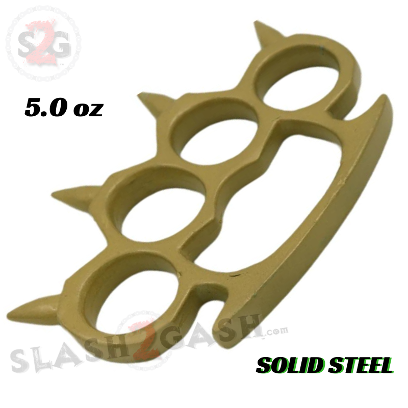 Round Spiked Knuckle Duster Paperweight - Gold Belt Buckle - Tophatter Daily Deals