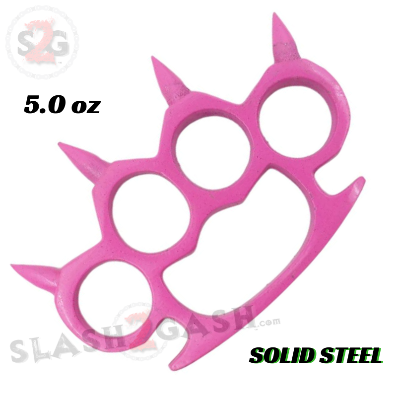 Round Spiked Knuckle Duster Paperweight - Asst. colors Pink Belt Buckle - Tophatter Daily Deals