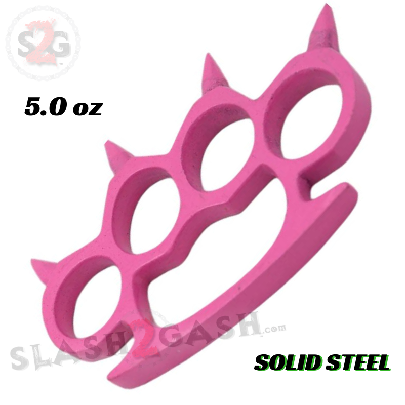 Round Spiked Knuckle Duster Paperweight - Pink Belt Buckle - Tophatter Daily Deals