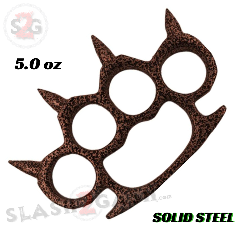 Round Spiked Knuckle Duster Paperweight - Copper (Pitted) Copper (Pitted) Belt Buckle - Tophatter Daily Deals