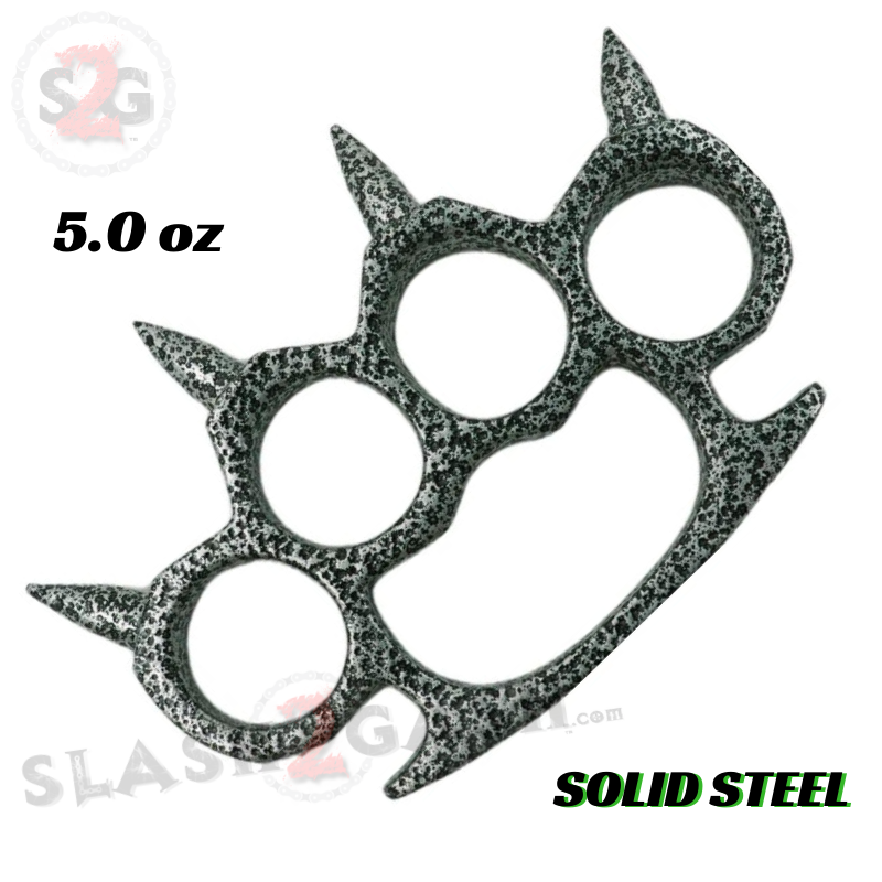 Round Spiked Knuckle Duster Paperweight - Asst. colors Silver (Pitted) Belt Buckle - Tophatter Daily Deals