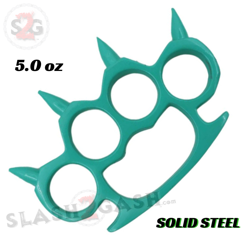 Round Spiked Knuckle Duster Paperweight - Asst. colors Teal Belt Buckle - Tophatter Daily Deals
