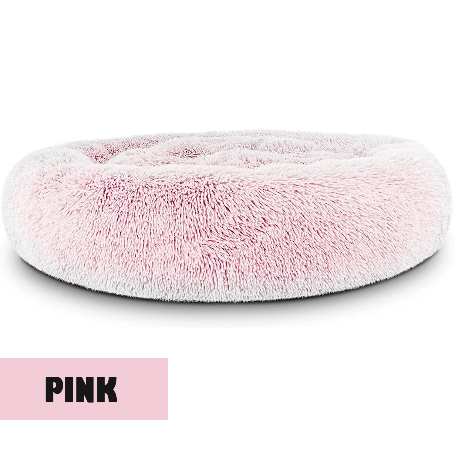 Donut Dog Bed – Anti-Anxiety Round Pet Bed for Cozy Sleep & Joint Support Pink Donut dog bed - Tophatter Daily Deals