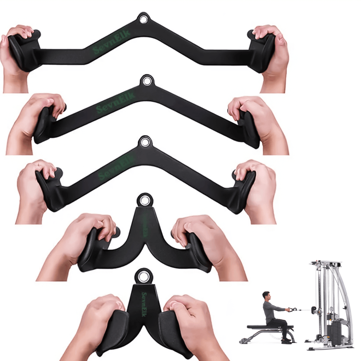 Row Handle for Cable Machines Home/Gym,Combo Tricep Press Down Cable Exercise & Fitness - Tophatter Daily Deals