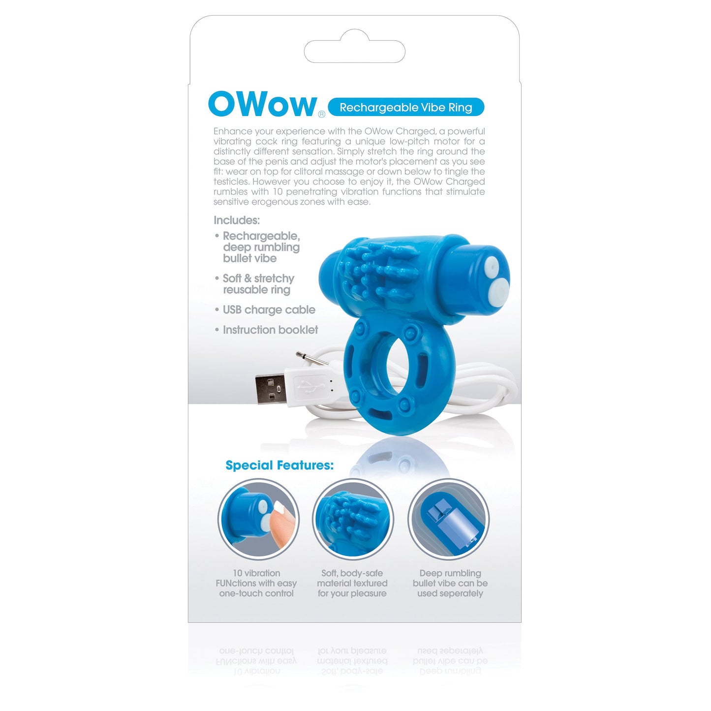 O Wow Ring – Rechargeable Vibrating Cock Ring with 10 Vibration Functions > Cock Ring > Vibrating - Tophatter Daily Deals