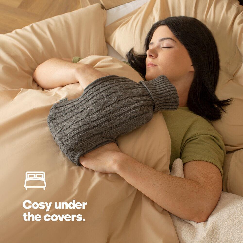 Hot Water Bag With Cover - 2L Bottle Cover Bag With Built in Pockets Knitted Soft Cozy Bag Health Care - Tophatter Daily Deals