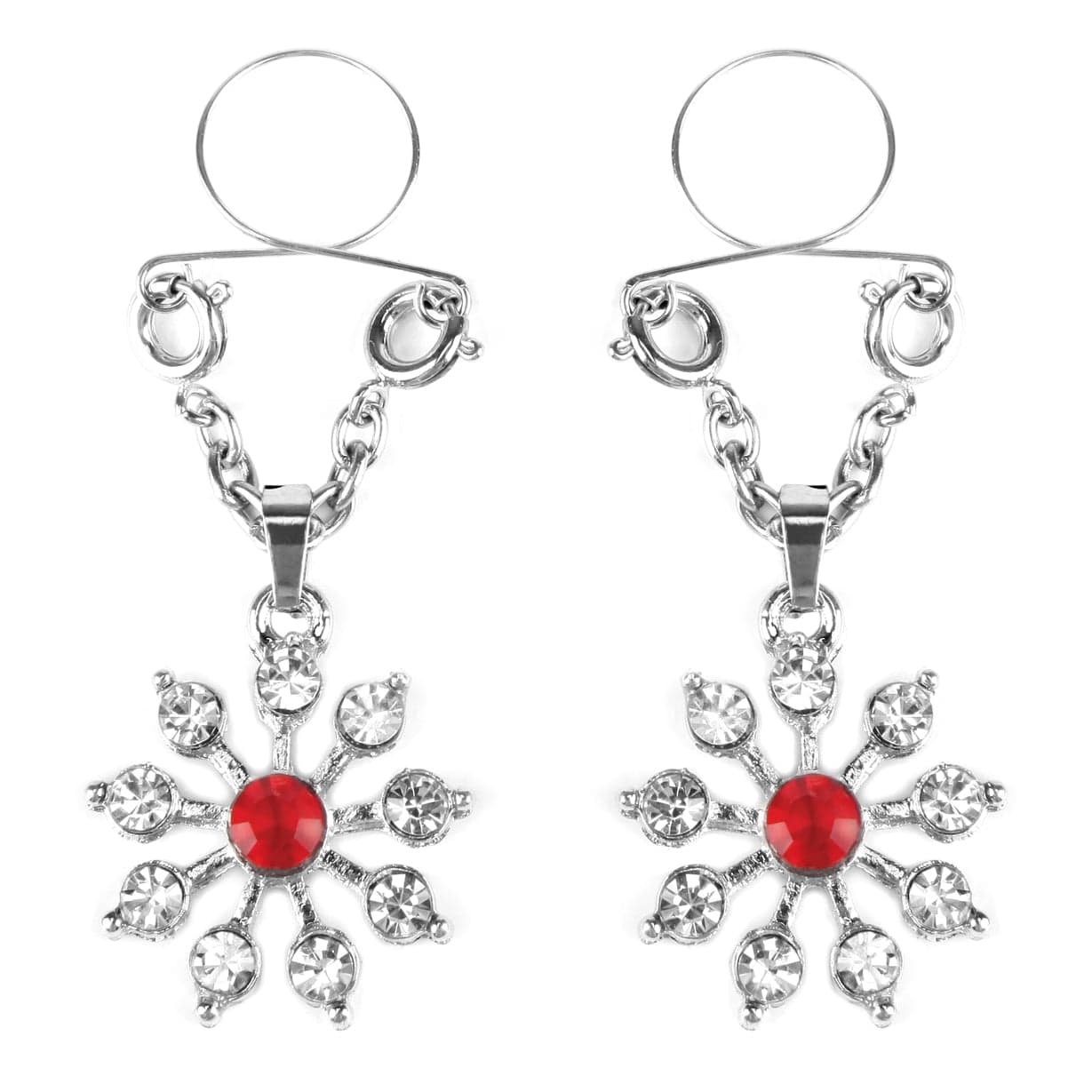 Ruby and Diamond Star Nipple Jewellery with Adjustable Rings > Sex Toys > Nipple Clips - Tophatter Daily Deals