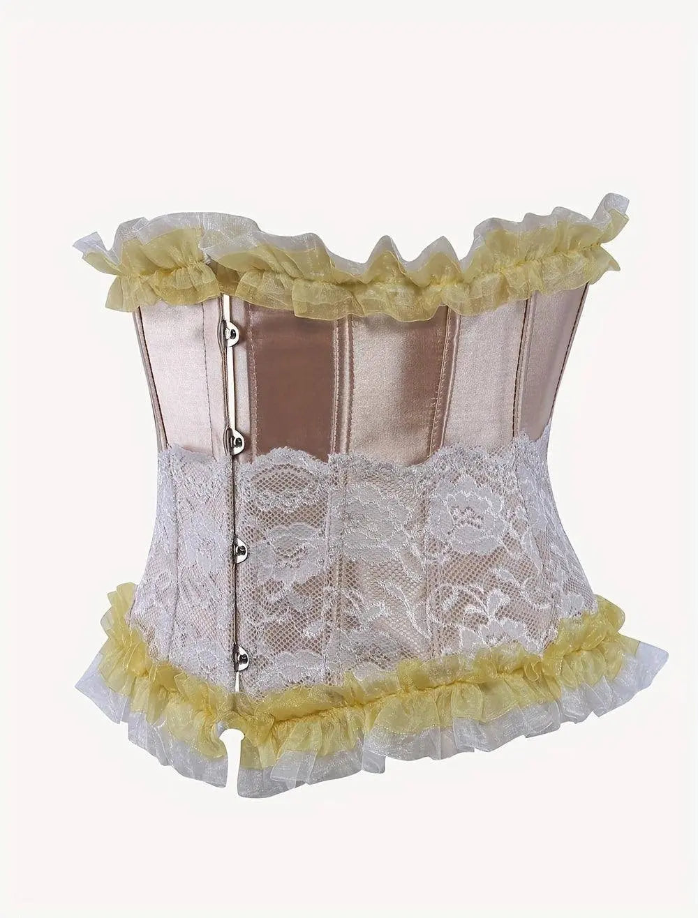 Ruched Trim Button Front Bustier, Casual Lace Up Costume For Wedding & Cosaply, Women's Clothing - Tophatter Daily Deals