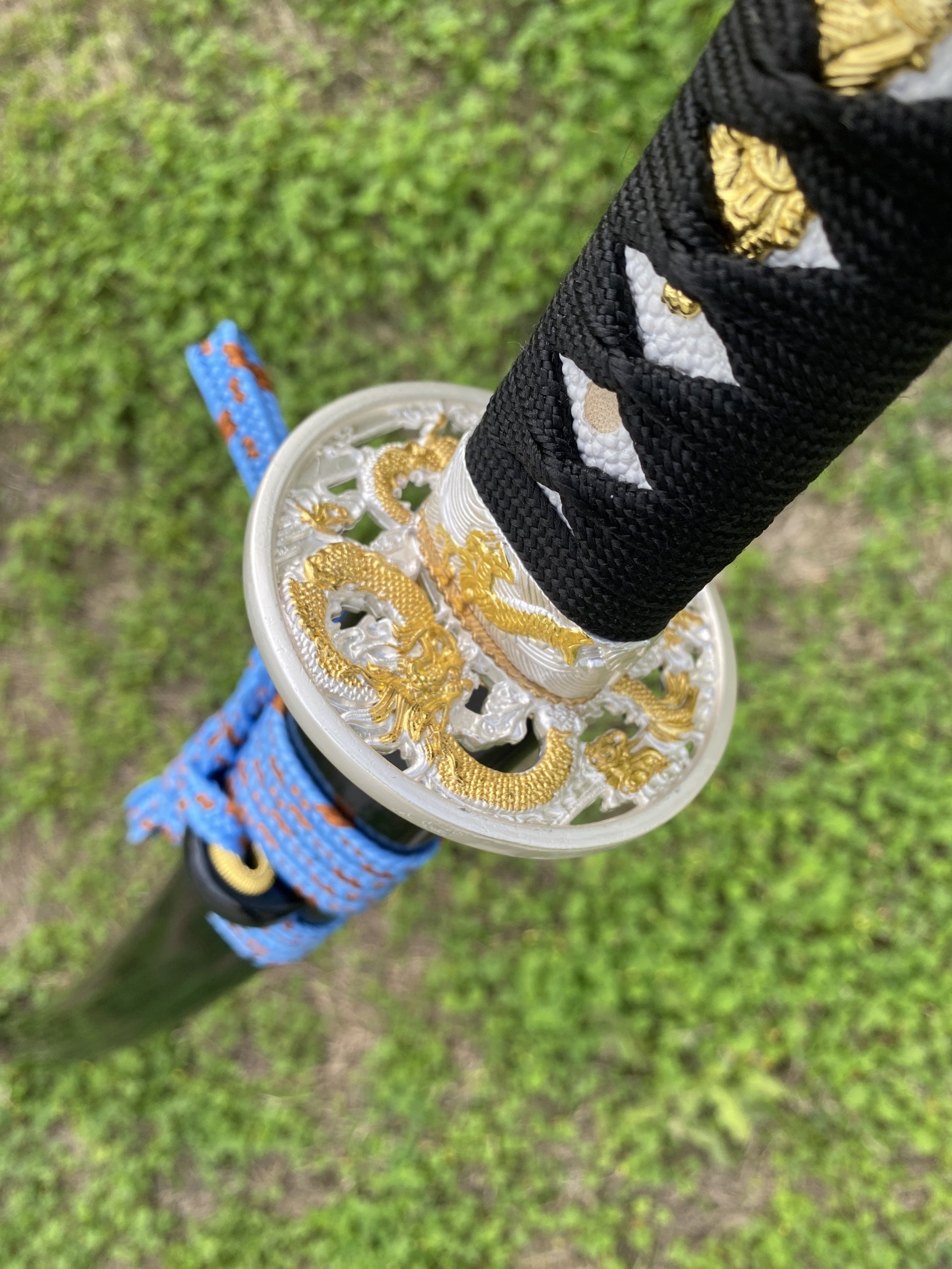 Blue Dragon Blade Samurai Katana - Dragon Engraved Blade - Tophatter Daily Deals