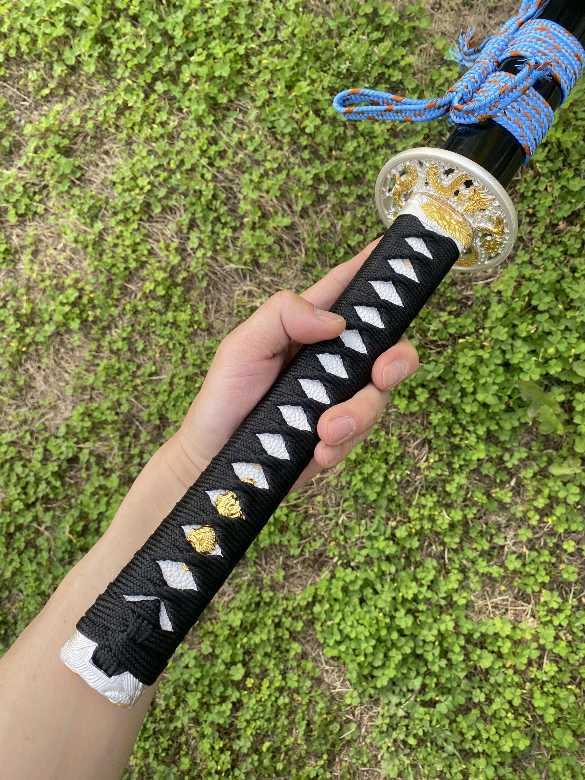 Blue Dragon Blade Samurai Katana - Dragon Engraved Blade - Tophatter Daily Deals