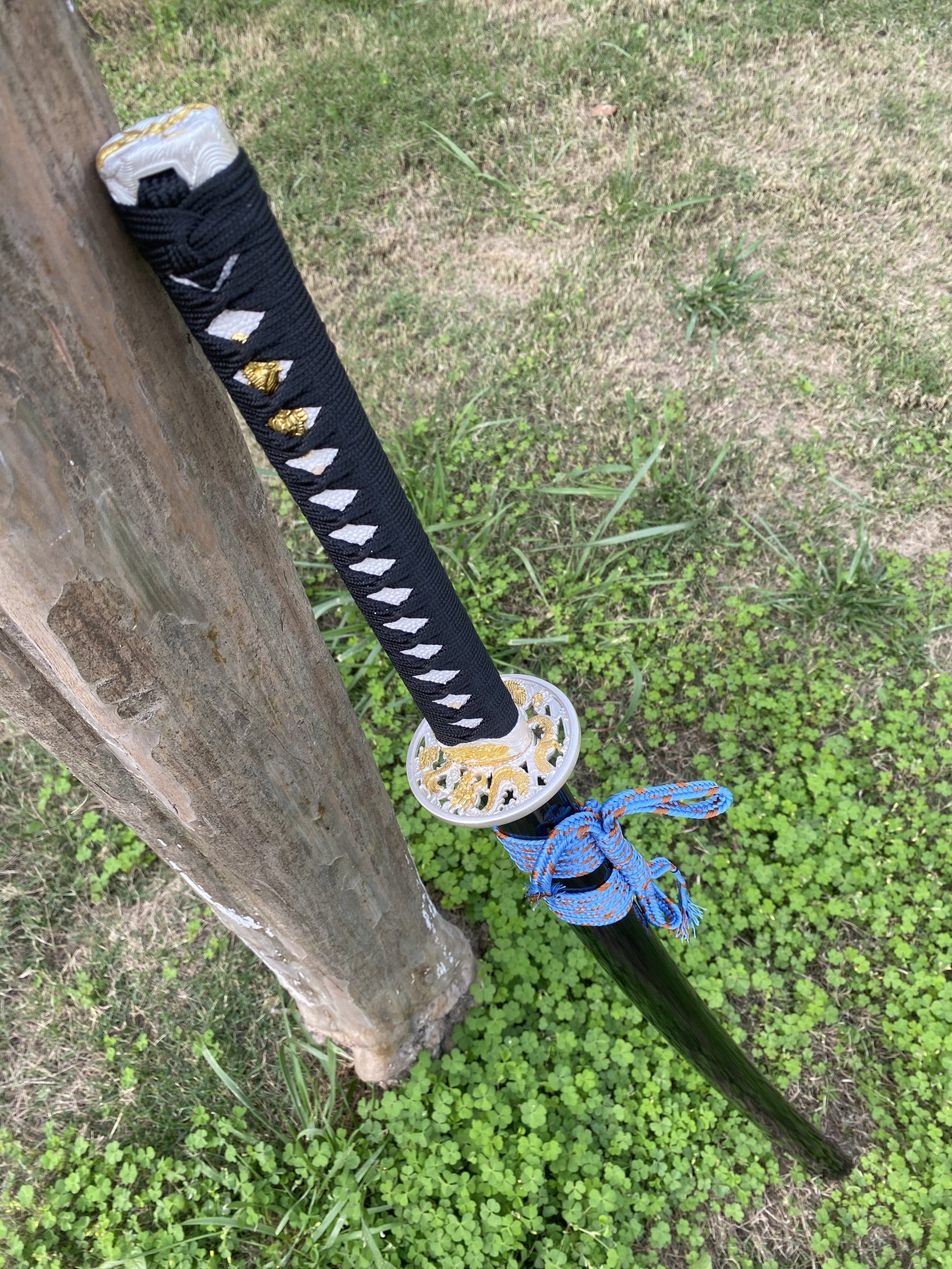 Blue Dragon Blade Samurai Katana - Dragon Engraved Blade - Tophatter Daily Deals