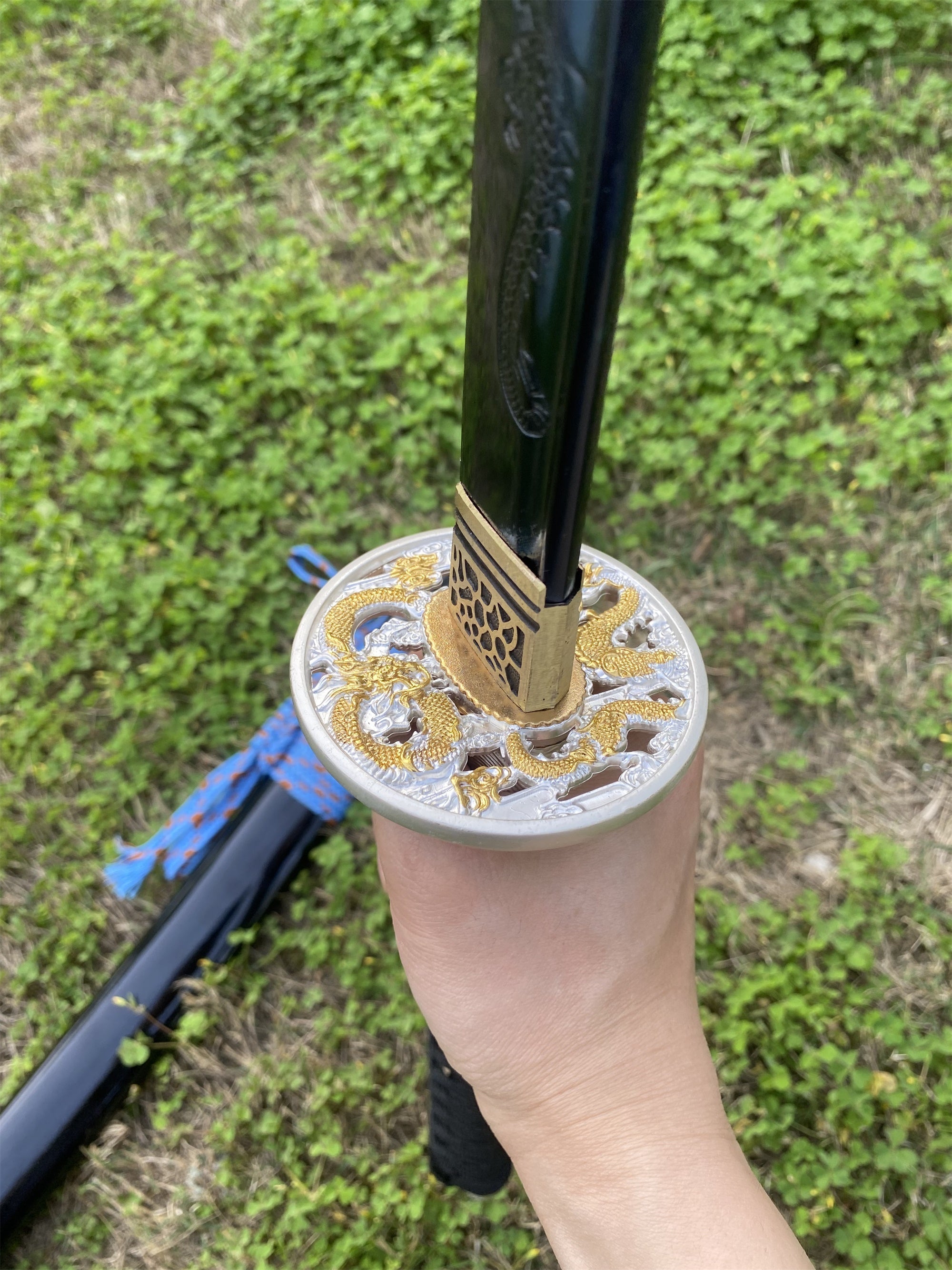 Blue Dragon Blade Samurai Katana - Dragon Engraved Blade - Tophatter Daily Deals