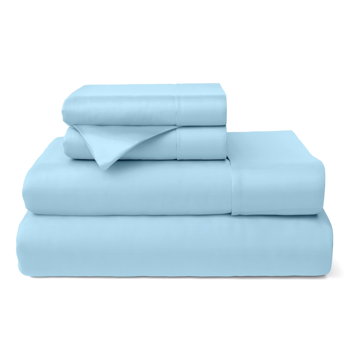 100% Bamboo Bed Sheets Sky Blue Bedding - Tophatter Daily Deals
