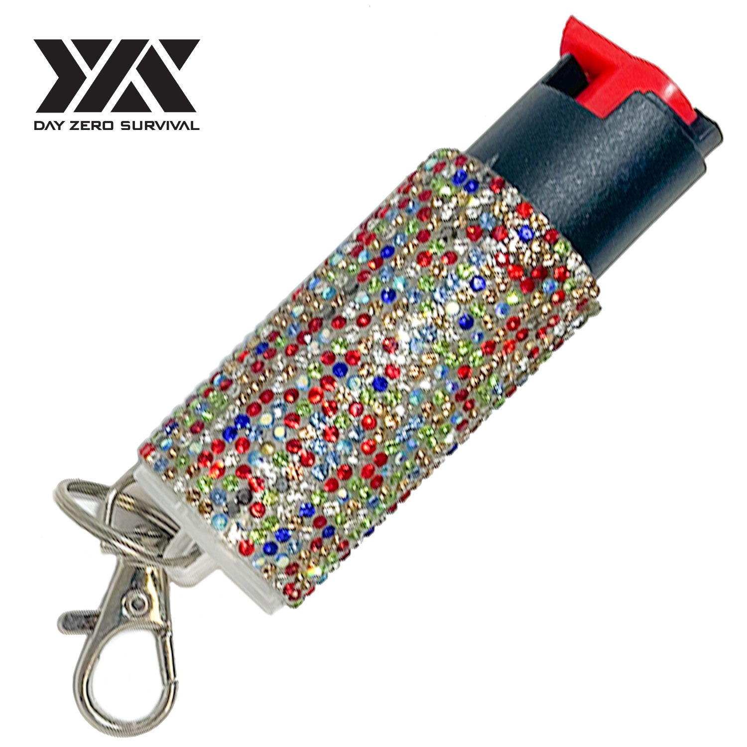 Rainbow Jeweled Design Pepper Spray Self Defense Key Ring Collectible Weapons - Tophatter Daily Deals