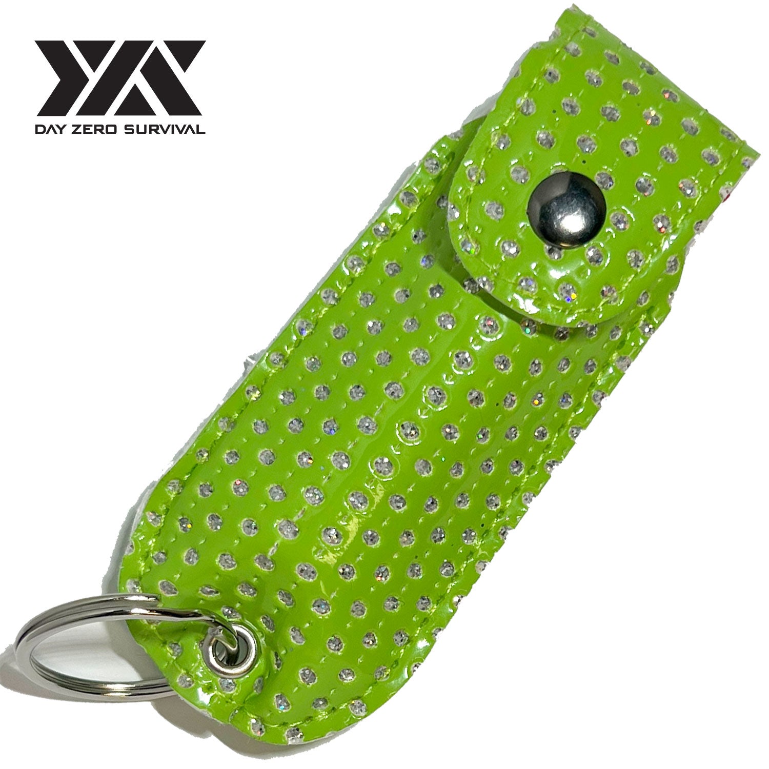 DZS Police Grade Max Strength Pepper Spray Keychain Leather Case | Green Bling - Tophatter's Guns'N'Weapons Store Collectible Weapons - Tophatter Daily Deals