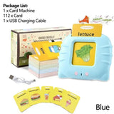 Interactive Educational Toy Flash Card Learning Machine for 2-6 Year Olds, Screen-Free Learning with Audio Function Blue Educational Toys - Tophatter Daily Deals
