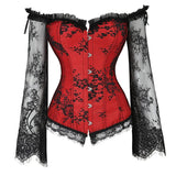 Supportive Women's Corset Top - Off Shoulder, Lace Satin - Tophatter Daily Deals
