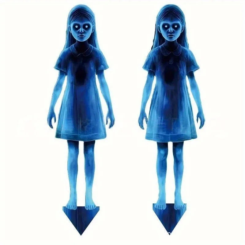 Halloween Little Girl Garden Post Outdoor Yard Decor 2pcs - Tophatter Daily Deals