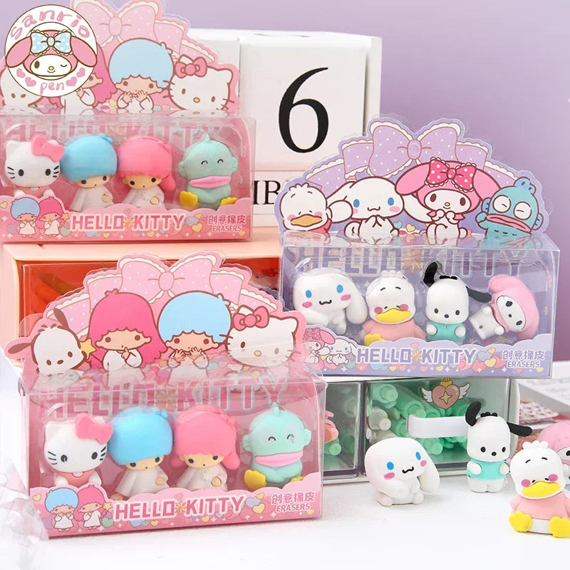 Set of 12 Sanrio Toys Kawaii Eraser Figures Anime - Tophatter Daily Deals