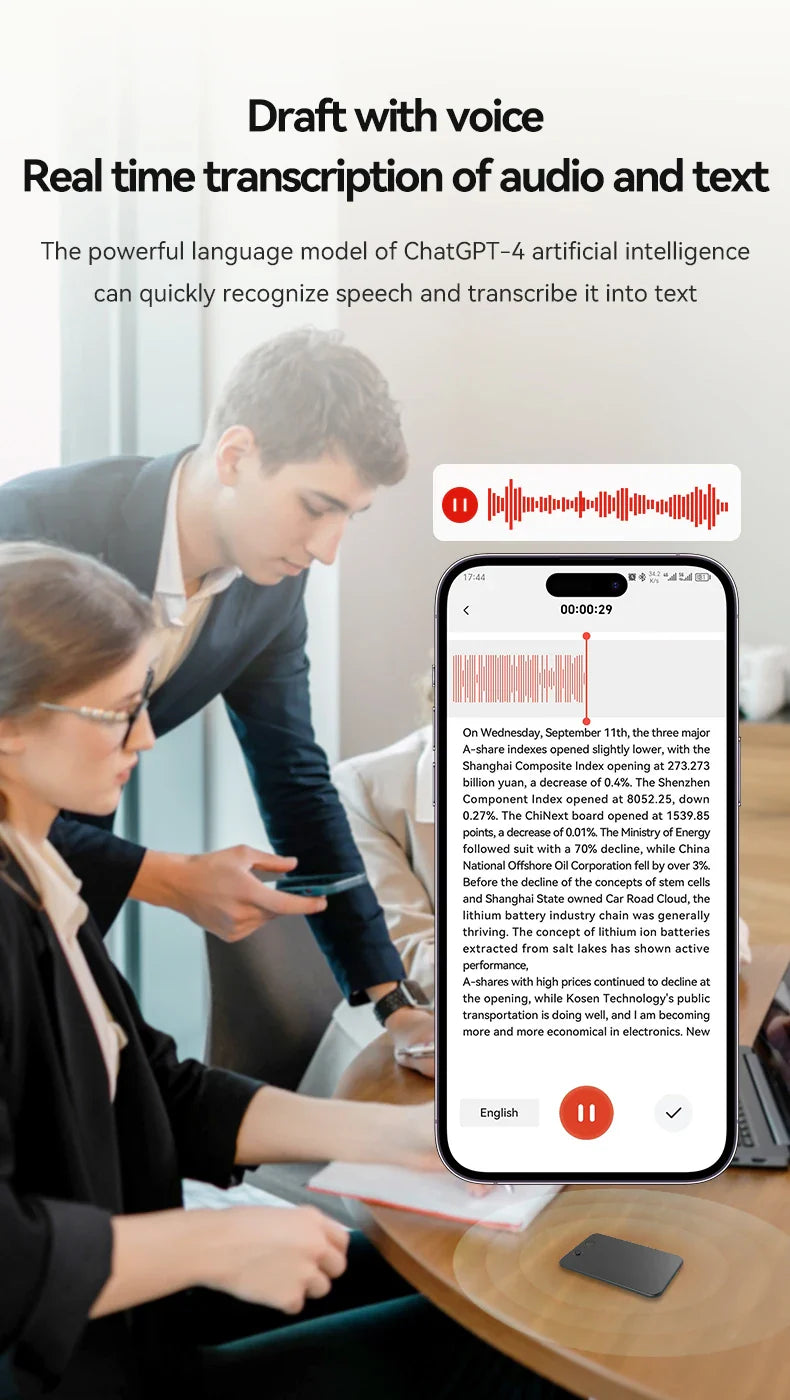 AI Voice Recorder With Real Time Transcribe 58 Languages - Tophatter Daily Deals