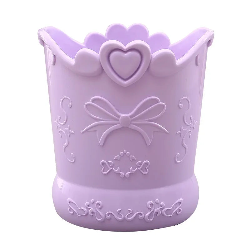 Floral Heart Pen Pot Organiser Tub Holder - Pink, Lilac, Blue Purple Flowers - Tophatter Daily Deals